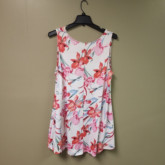 42 Pops Sleeveless Floral Print Stetch Loose Fitting Shift Style Dress Size 2X - Picture 4 of 9